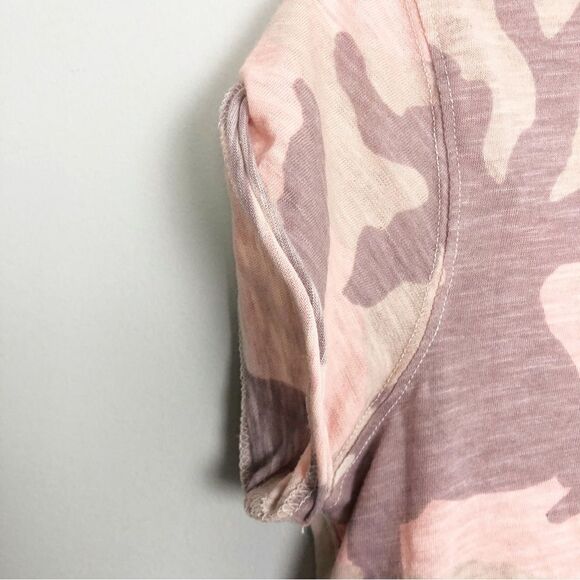 FREE PEOPLE | WE THE FREE Clare Camo Tee Blush Pink Short Sleeve Women’s Size XS - Picture 7 of 11